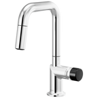 Brizo Odin Mezcladora Prep Extraíble — Surtidor Cuadrado — Cromo — Perilla con Cristal Negro