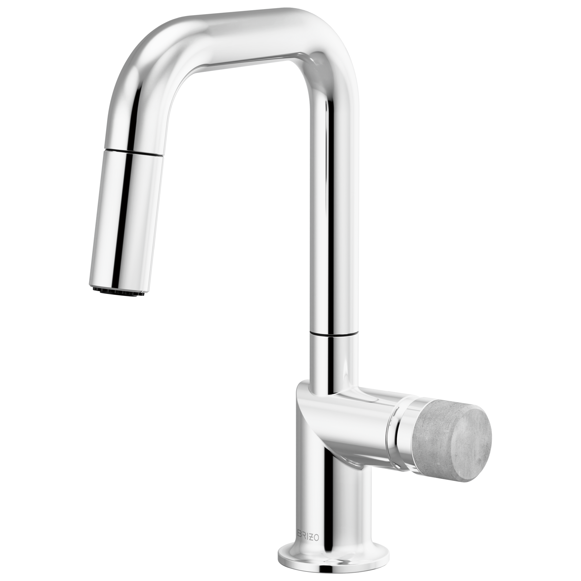 Brizo Odin Mezcladora Prep Extraíble — Surtidor Cuadrado — Cromo — Perilla de Concreto