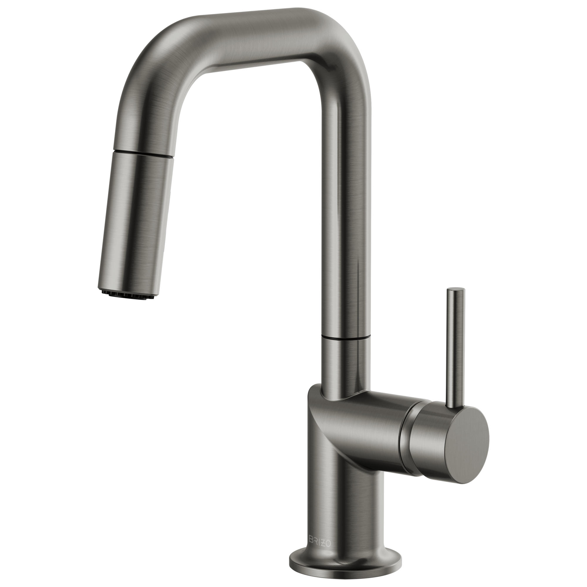Brizo Odin Mezcladora Prep Extraíble — Surtidor Cuadrado — Acero Luxe — Manija Metálica