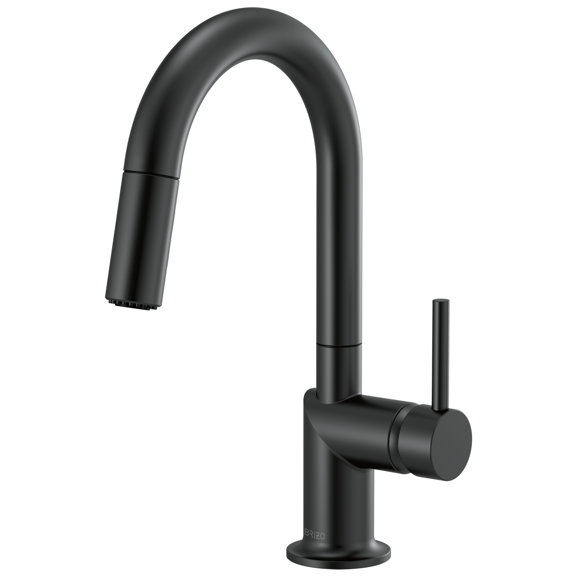 Brizo Odin Mezcladora Prep Extraíble — Surtidor en Arco — Negro Mate — Manija Metálica