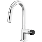 Brizo Odin Mezcladora Prep Extraíble — Surtidor en Arco — Cromo — Perilla con Cristal Negro