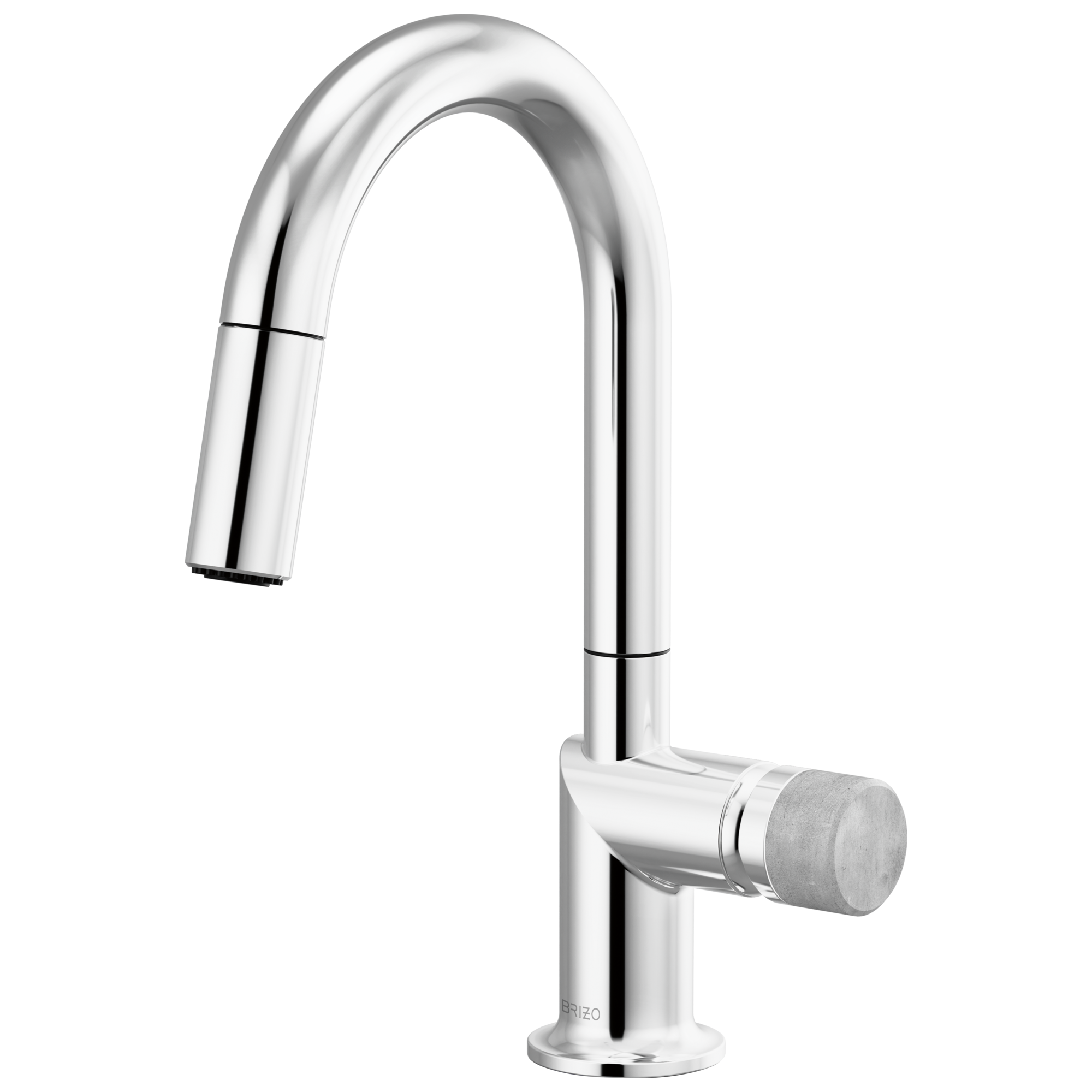 Brizo Odin Mezcladora Prep Extraíble — Surtidor en Arco — Cromo — Perilla de Concreto