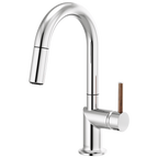 Brizo Odin Mezcladora Prep Extraíble — Surtidor en Arco — Cromo — Manija de Madera