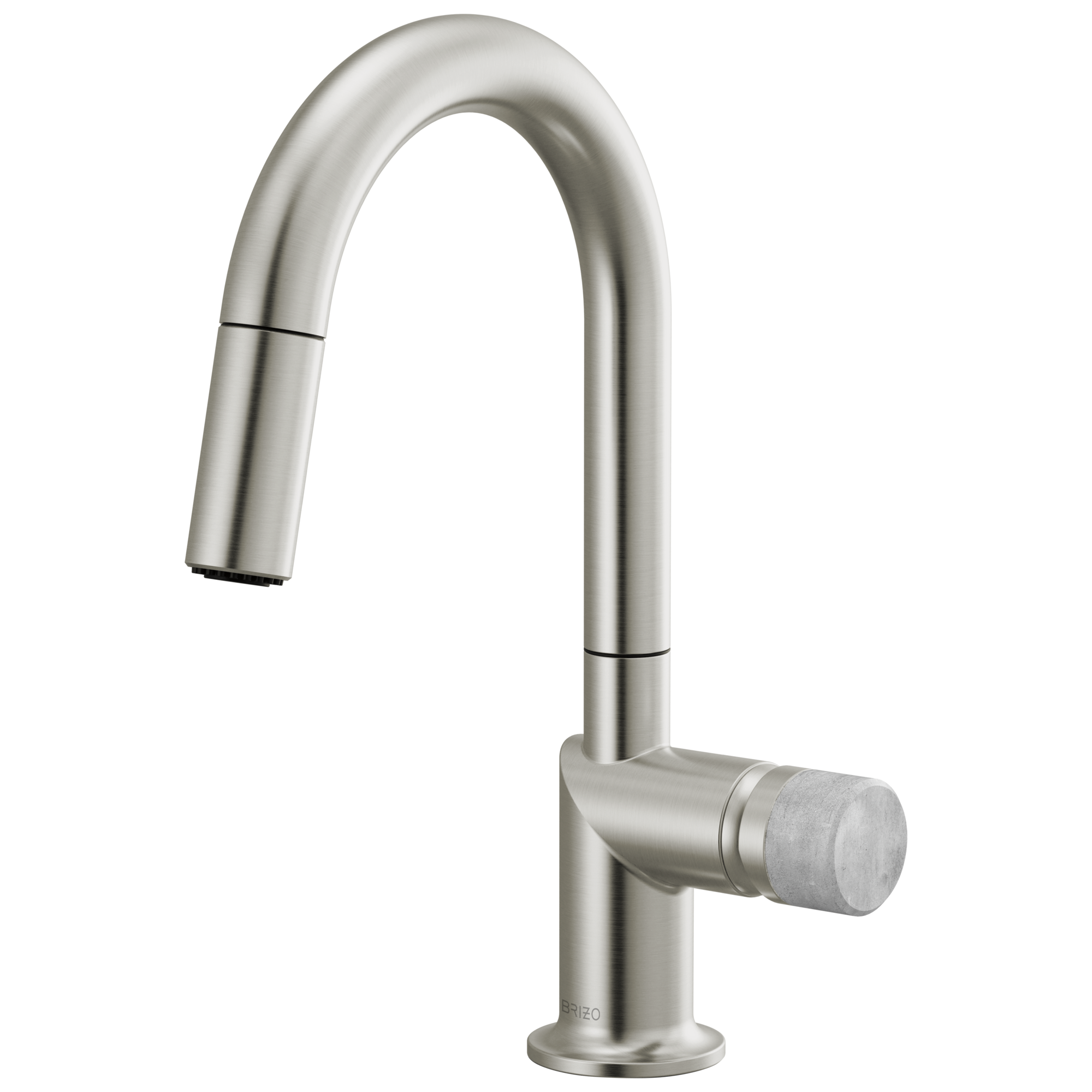 Brizo Odin Mezcladora Prep Extraíble — Surtidor en Arco — Acero Inoxidable — Perilla de Concreto