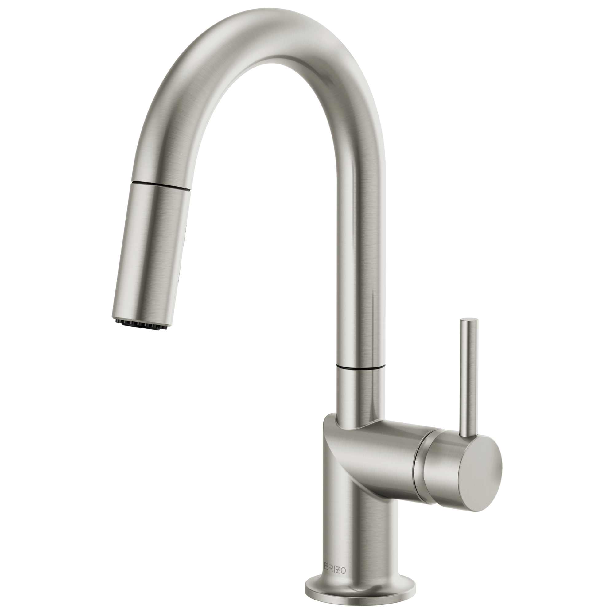 Brizo Odin Mezcladora Prep Extraíble — Surtidor en Arco — Acero Inoxidable — Manija Metálica