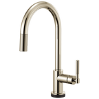 Brizo Litze Mezcladora Extraíble SmartTouch® — Surtidor en Arco, Manija Knurled — Níquel Pulido