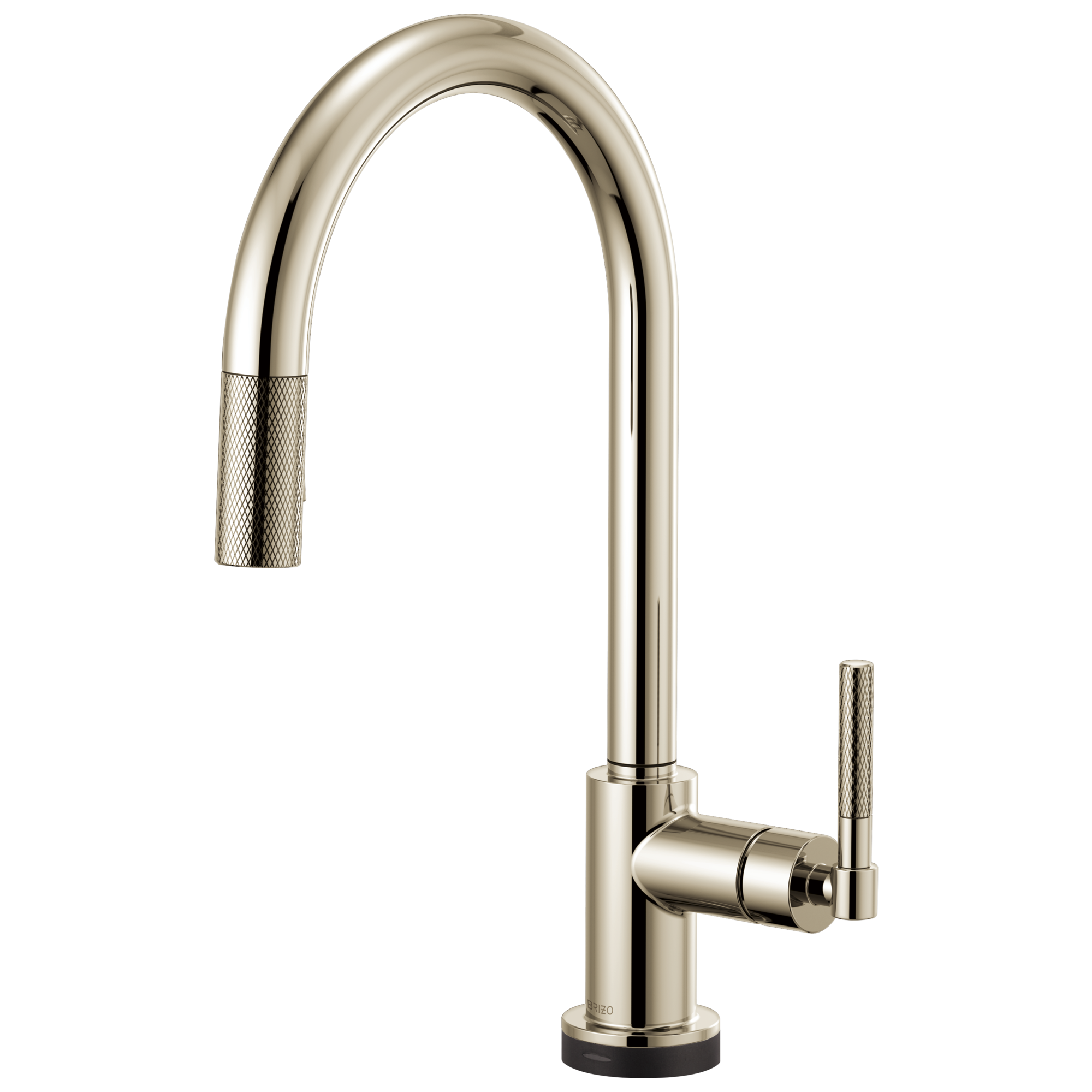 Brizo Litze Mezcladora Extraíble SmartTouch® — Surtidor en Arco, Manija Knurled — Níquel Pulido