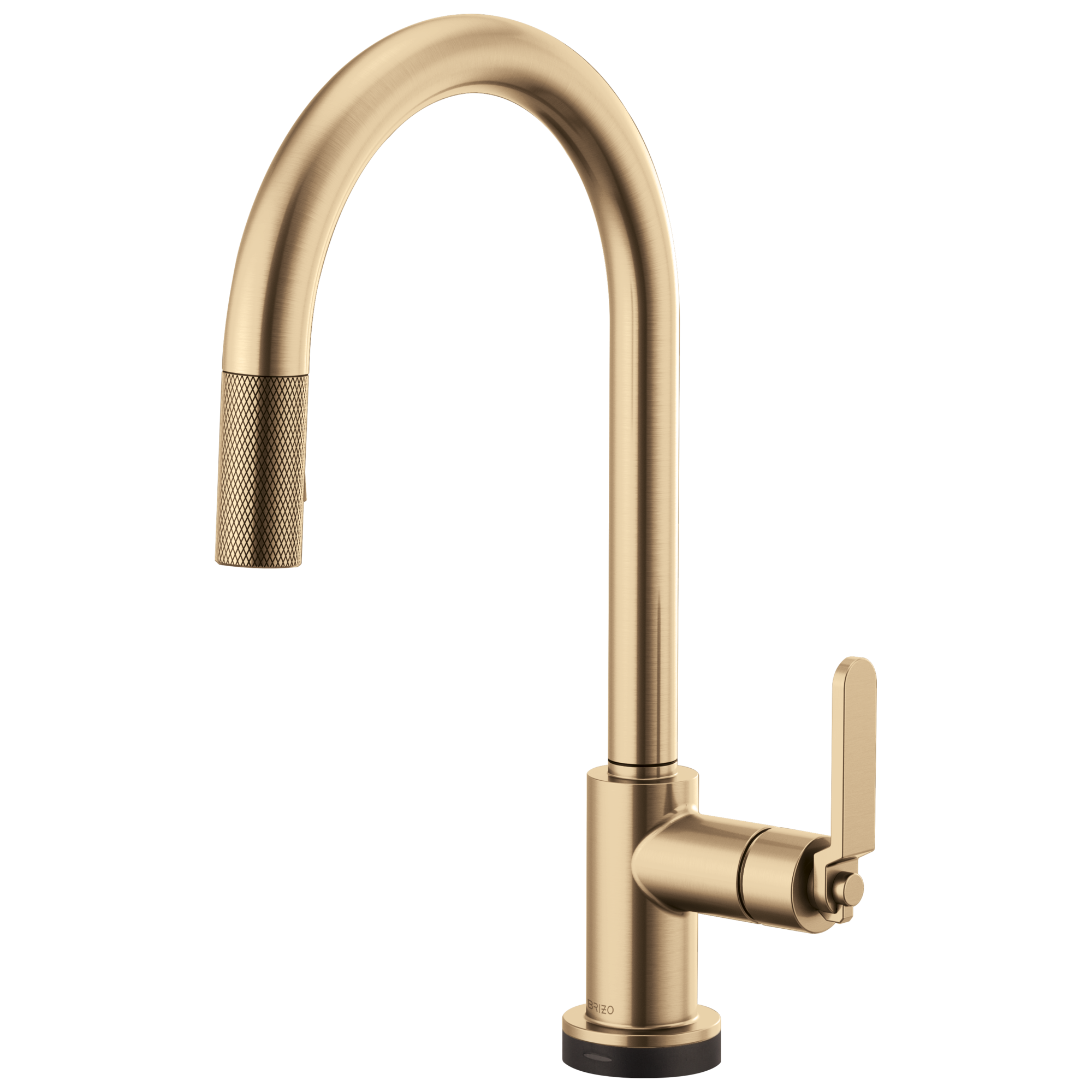 Brizo Litze Mezcladora Extraíble SmartTouch® — Surtidor en Arco, Manija Industrial — Oro Luxe
