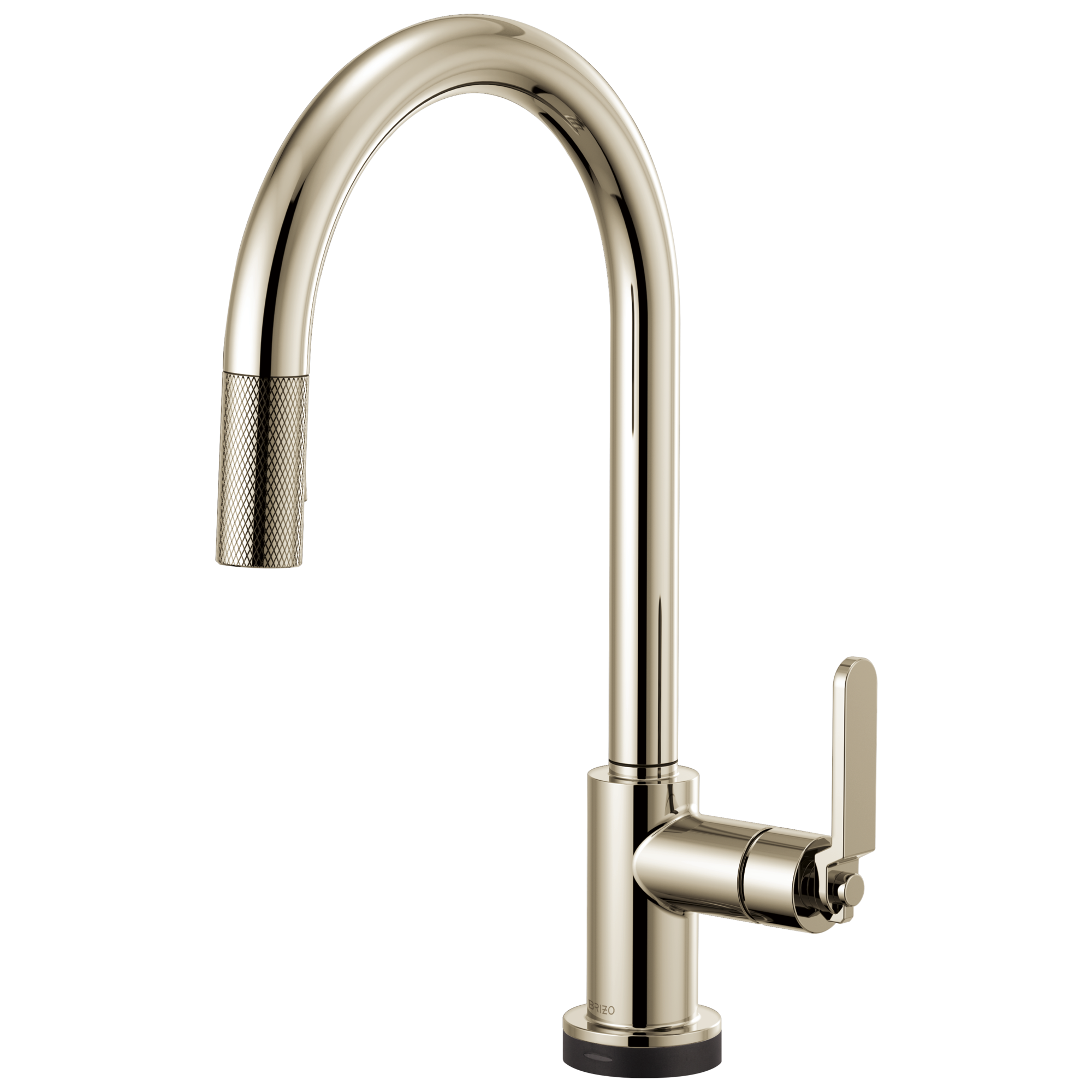 Brizo Litze Mezcladora Extraíble SmartTouch® — Surtidor en Arco, Manija Industrial — Níquel Pulido