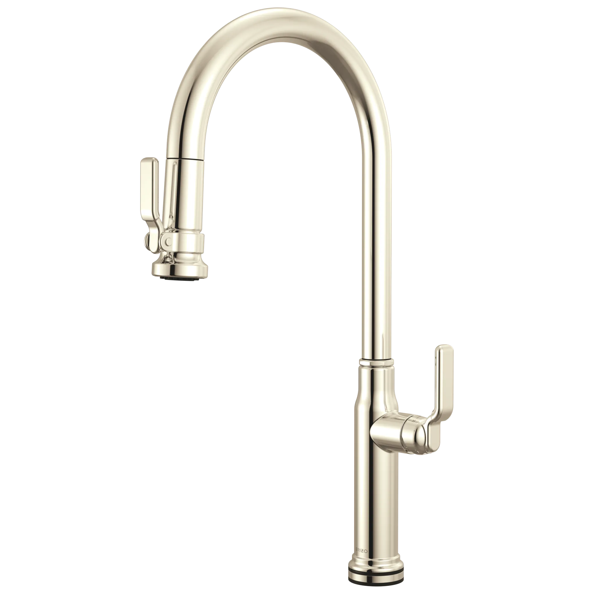 Brizo Faircroft Mezcladora Extraíble SmartTouch® — Surtidor en Arco — Níquel Pulido — Manija Industrial