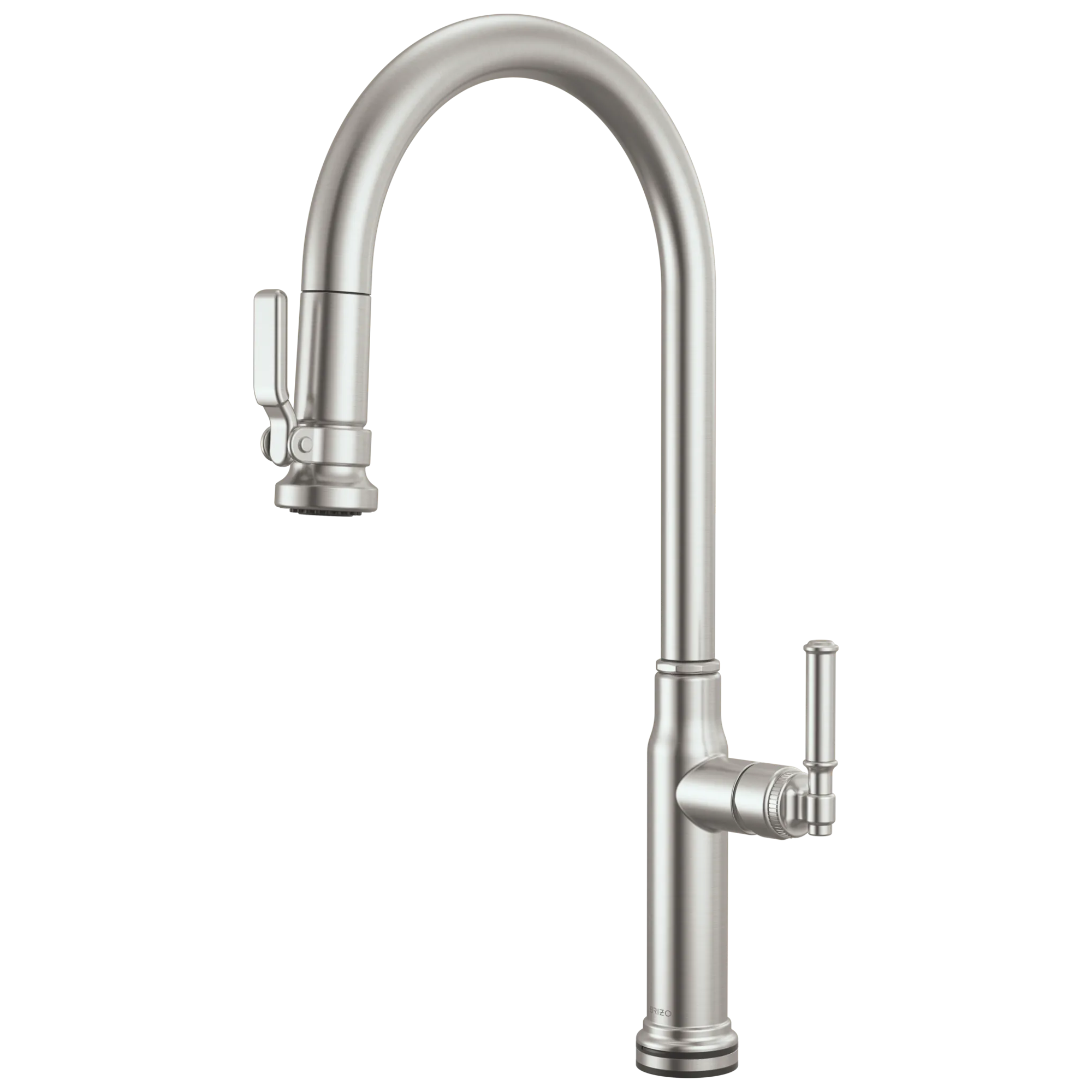 Brizo Faircroft Mezcladora Extraíble SmartTouch® — Surtidor en Arco — Acero Inoxidable — Manija Coin Edge