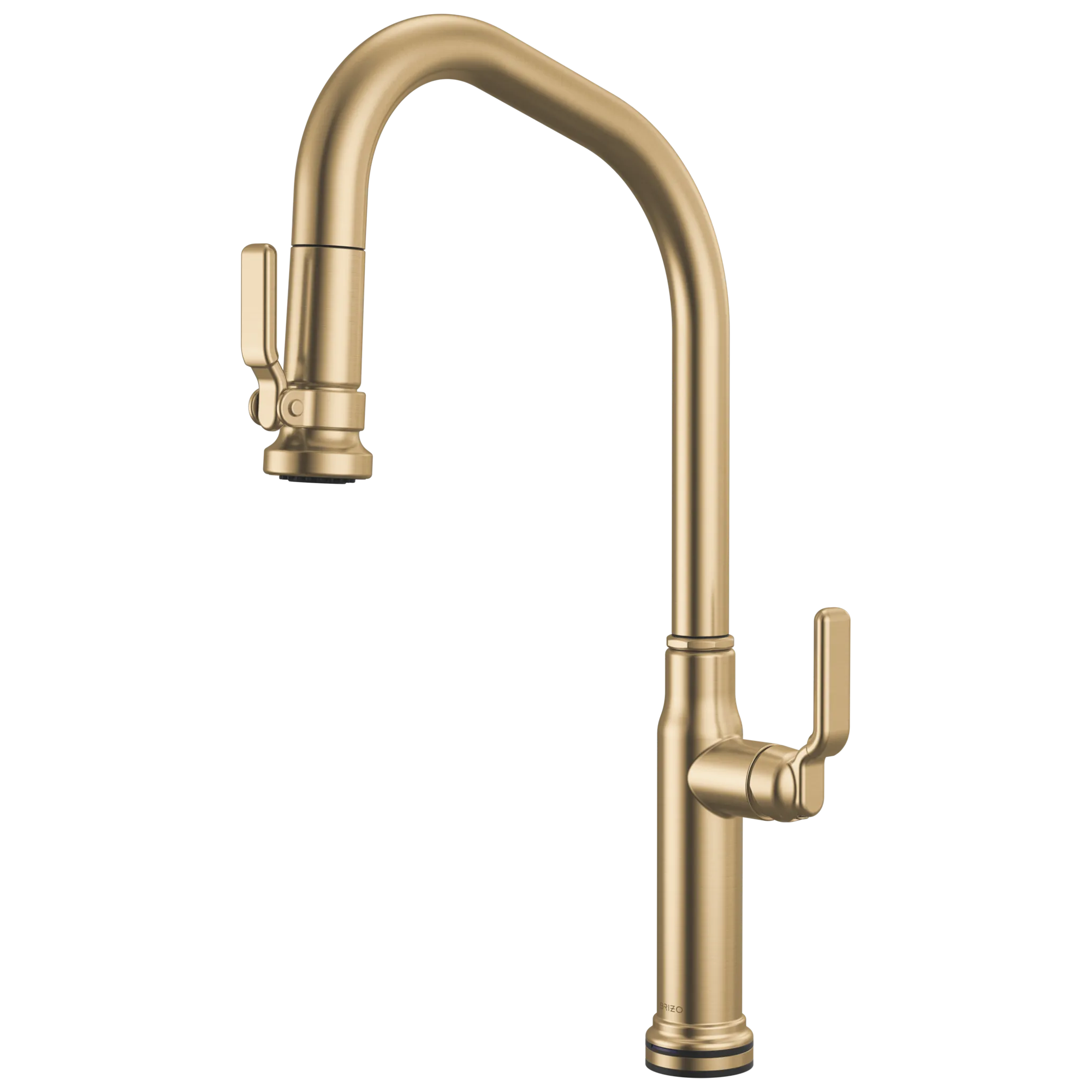 Brizo Faircroft Mezcladora Extraíble SmartTouch® — Surtidor en Ángulo — Oro Luxe — Manija Industrial