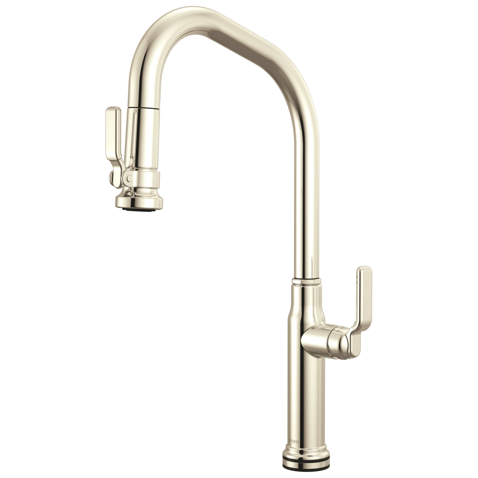Brizo Faircroft Mezcladora Extraíble SmartTouch® — Surtidor en Ángulo — Níquel Pulido — Manija Industrial