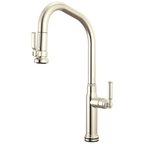 Brizo Faircroft Mezcladora Extraíble SmartTouch® — Surtidor en Ángulo — Níquel Pulido — Manija Coin Edge