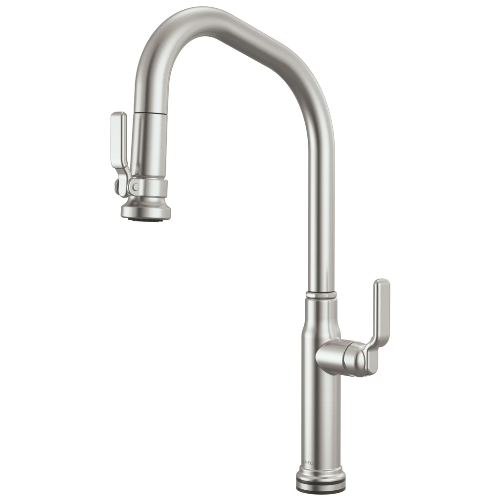 Brizo Faircroft Mezcladora Extraíble SmartTouch® — Surtidor en Ángulo — Acero Inoxidable — Manija Industrial