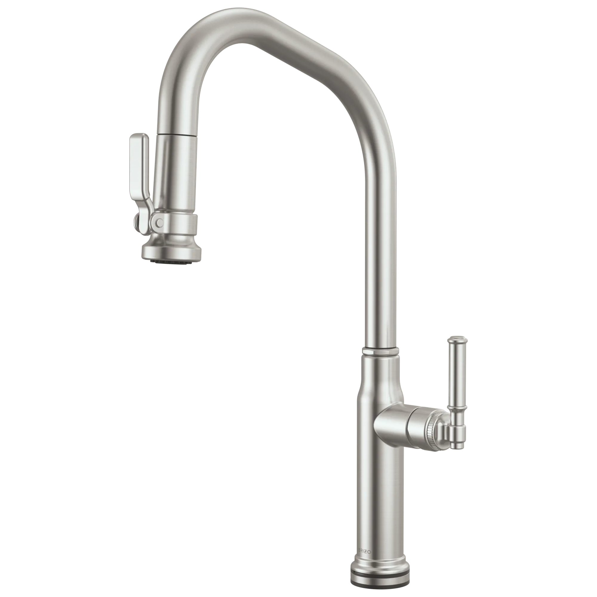 Brizo Faircroft Mezcladora Extraíble SmartTouch® — Surtidor en Ángulo — Acero Inoxidable — Manija Coin Edge