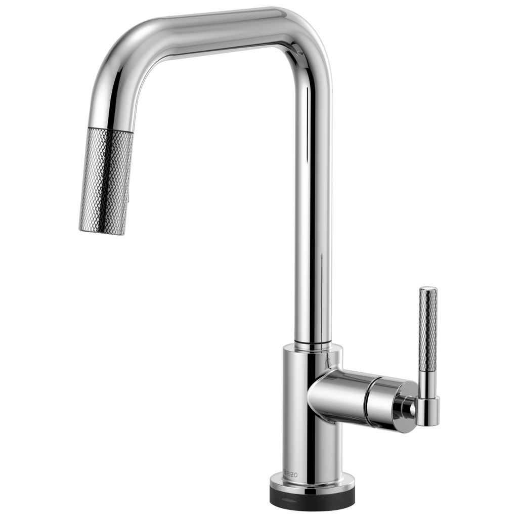 Brizo Litze Mezcladora Extraíble SmartTouch® — Surtidor Cuadrado, Manija Knurled — Cromo