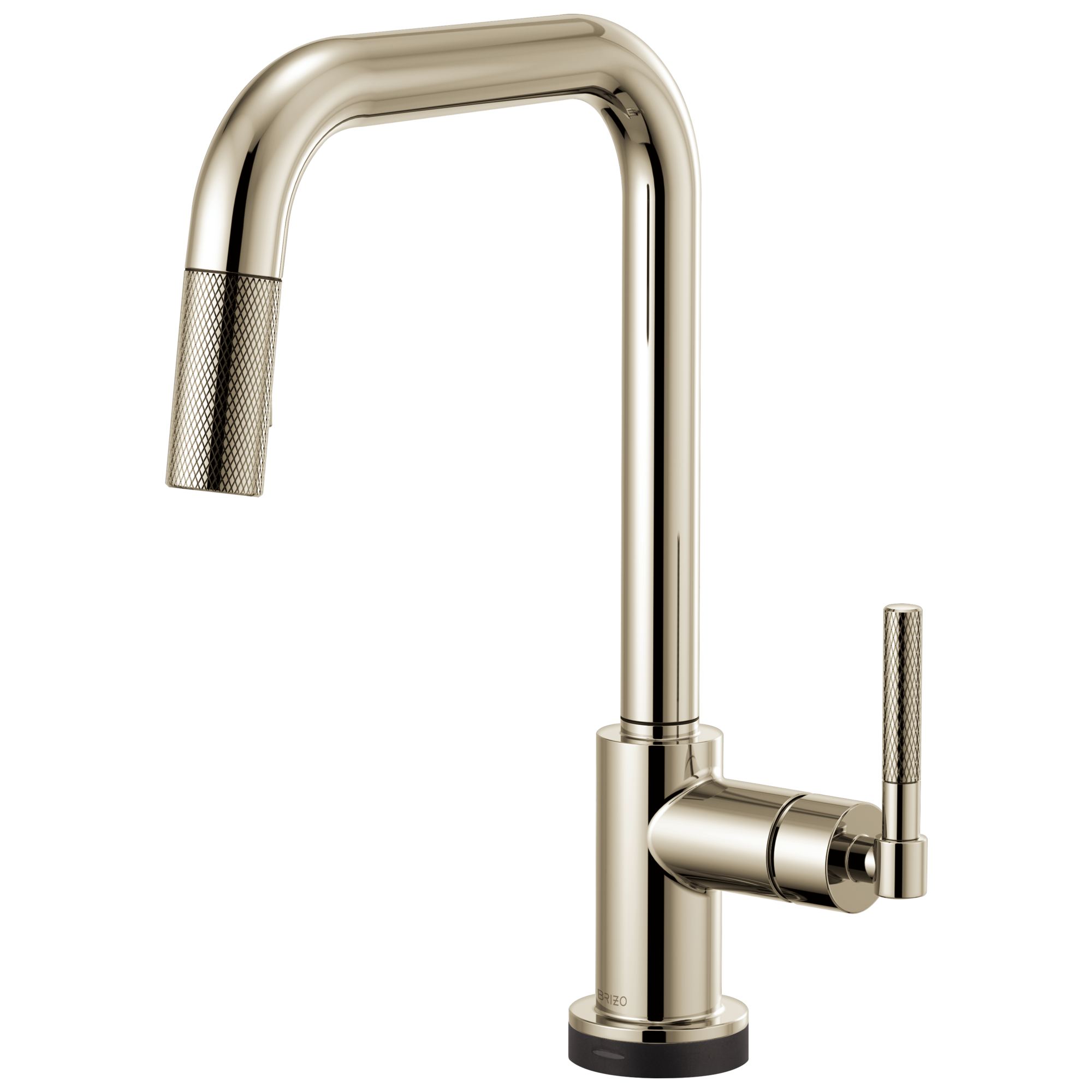 Brizo Litze Mezcladora Extraíble SmartTouch® — Surtidor Cuadrado, Manija Knurled — Níquel Pulido