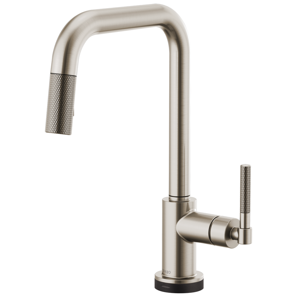 Brizo Litze Mezcladora Extraíble SmartTouch® — Surtidor Cuadrado, Manija Knurled — Acero Inoxidable