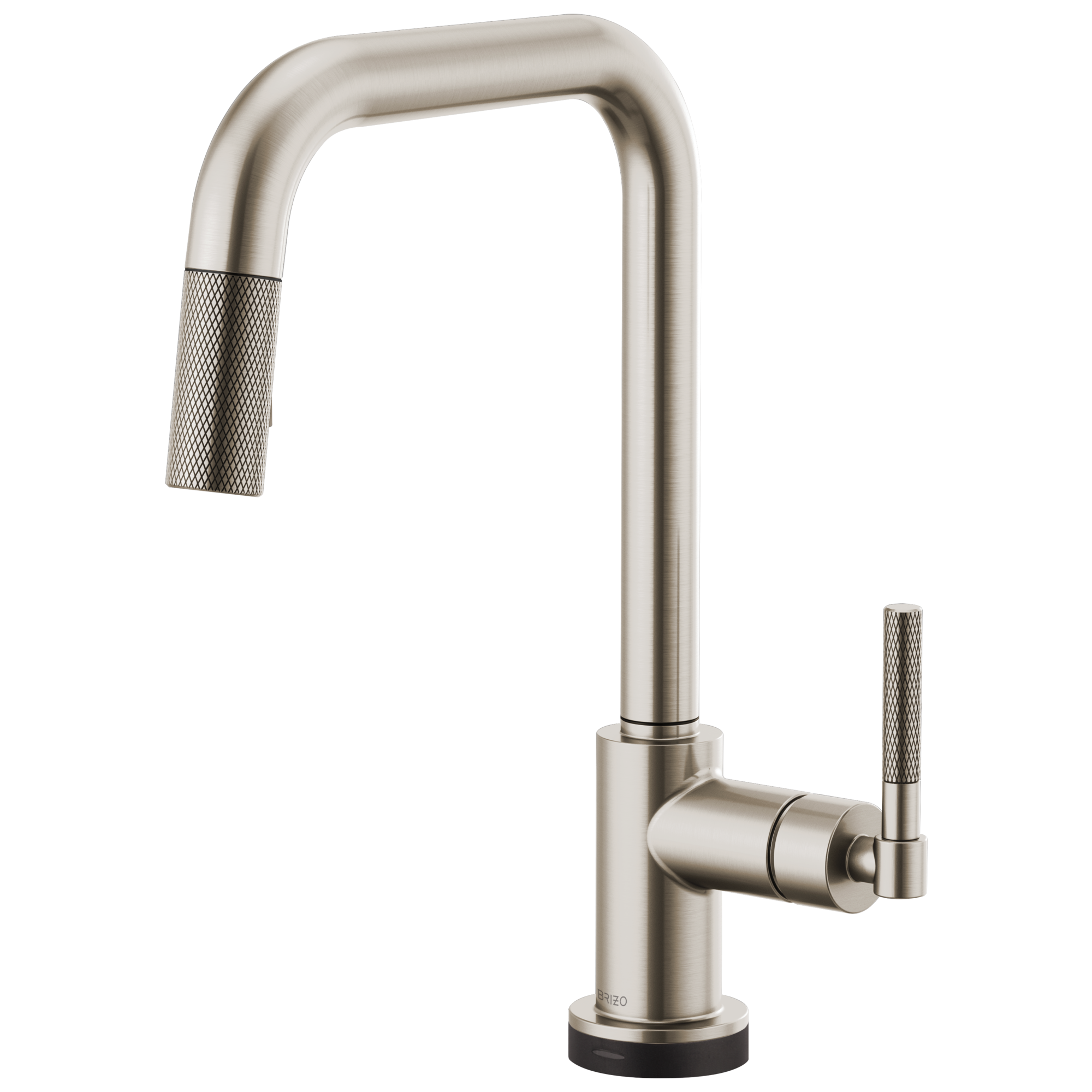 Brizo Litze Mezcladora Extraíble SmartTouch® — Surtidor Cuadrado, Manija Knurled — Acero Inoxidable