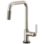 Brizo Litze Mezcladora Extraíble SmartTouch® — Surtidor Cuadrado, Manija Industrial — Acero Inoxidable