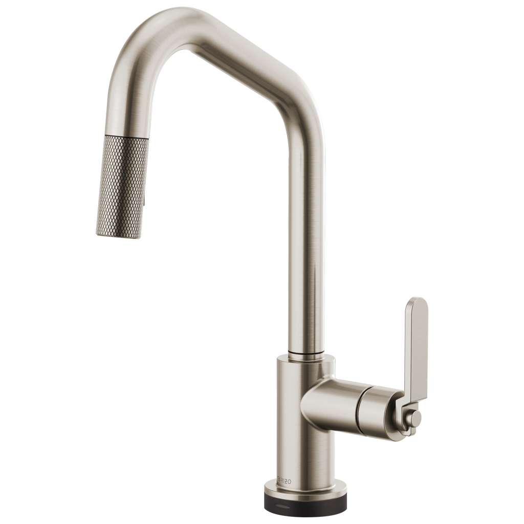 Brizo Litze Mezcladora Extraíble SmartTouch® — Surtidor en Ángulo, Manija Industrial — Acero Inoxidable