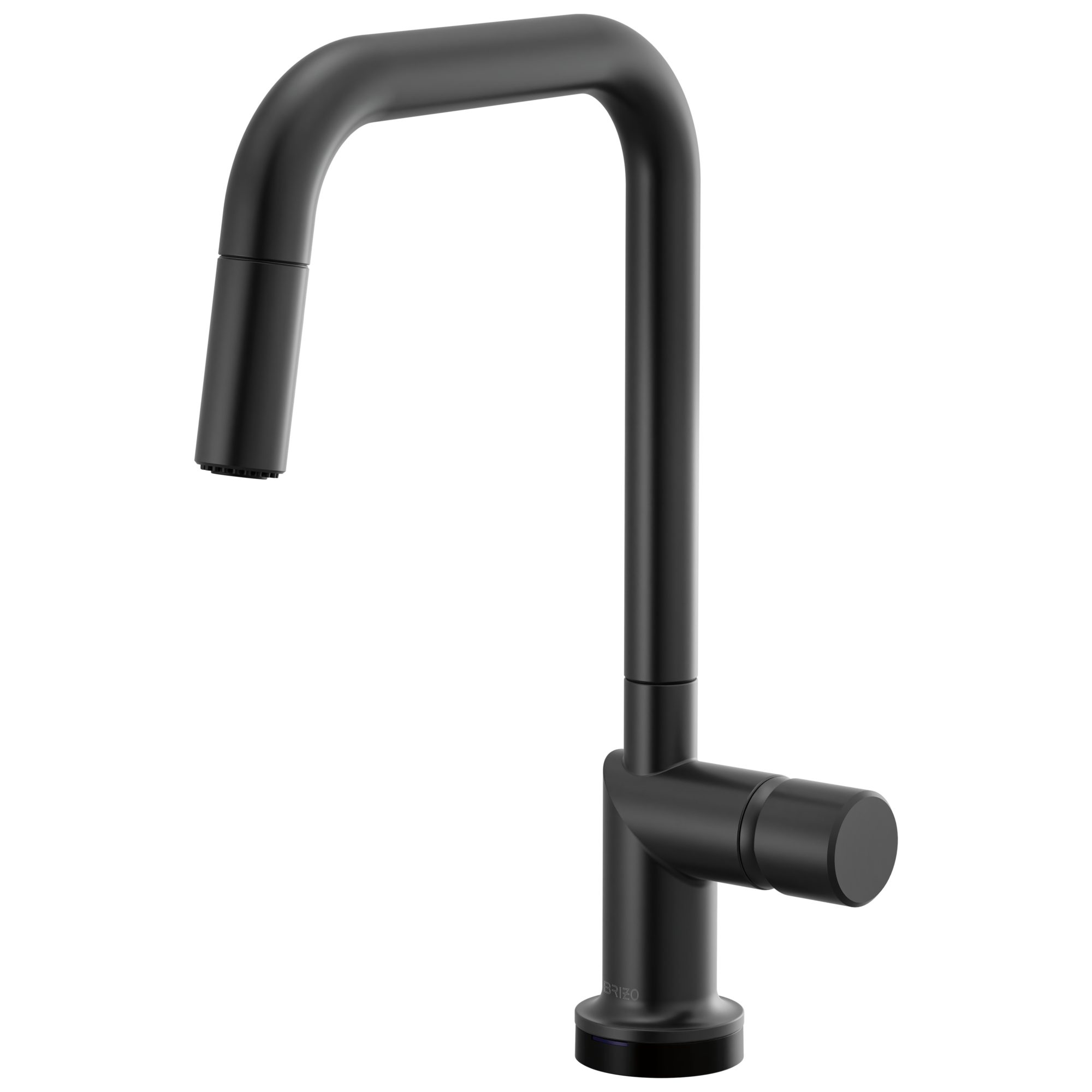 Brizo Odin Mezcladora Extraíble SmartTouch® — Surtidor Cuadrado — Negro Mate — Perilla Metálica