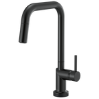 Brizo Odin Mezcladora Extraíble SmartTouch® — Surtidor Cuadrado — Negro Mate — Manija Metálica