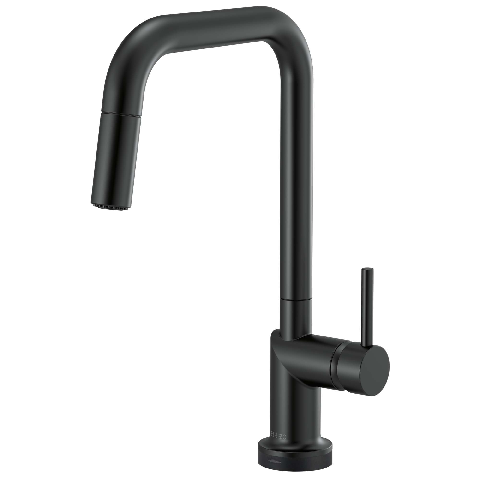 Brizo Odin Mezcladora Extraíble SmartTouch® — Surtidor Cuadrado — Negro Mate — Manija Metálica
