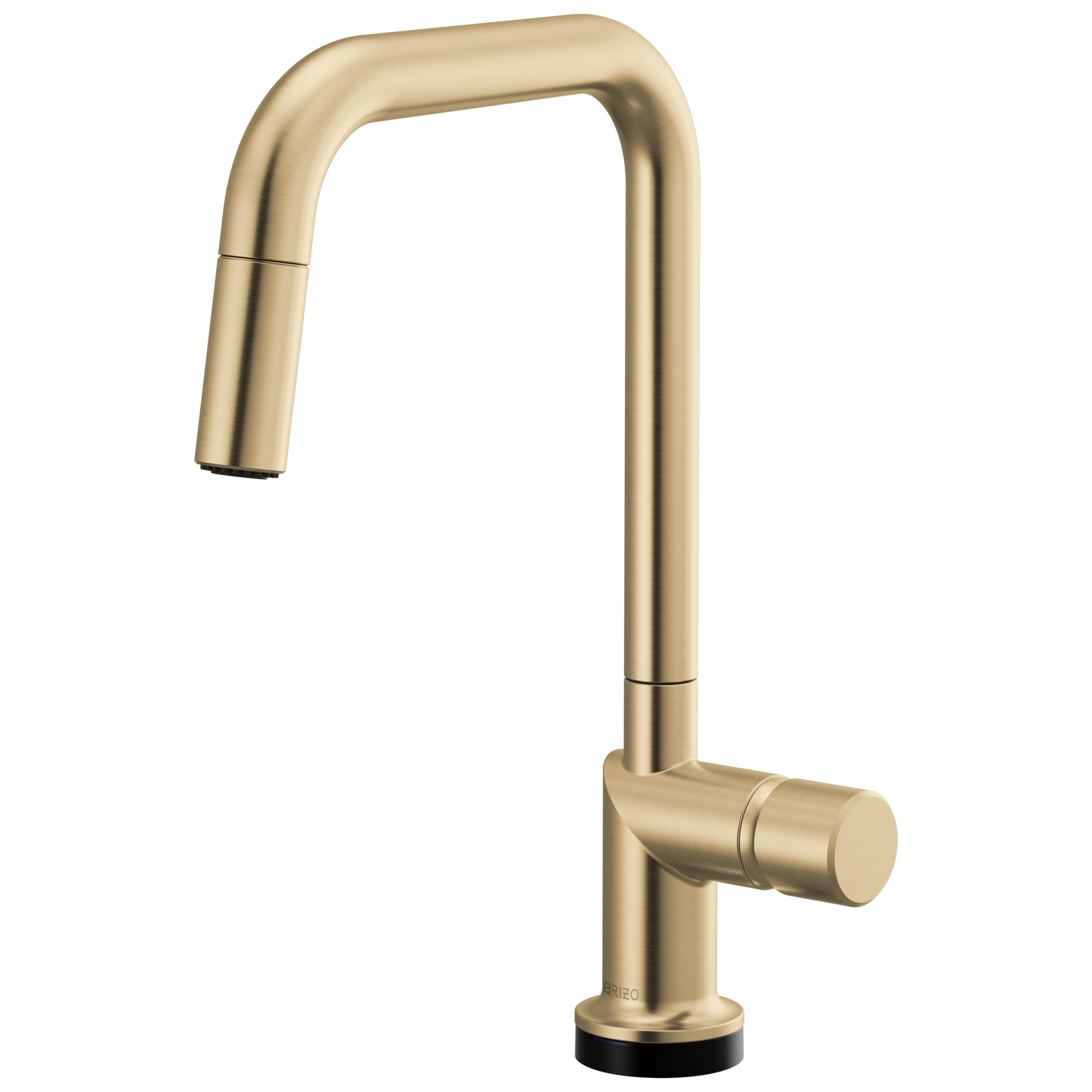 Brizo Odin Mezcladora Extraíble SmartTouch® — Surtidor Cuadrado — Oro Luxe — Perilla Metálica