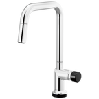 Brizo Odin Mezcladora Extraíble SmartTouch® — Surtidor Cuadrado — Cromo — Perilla con Cristal Negro