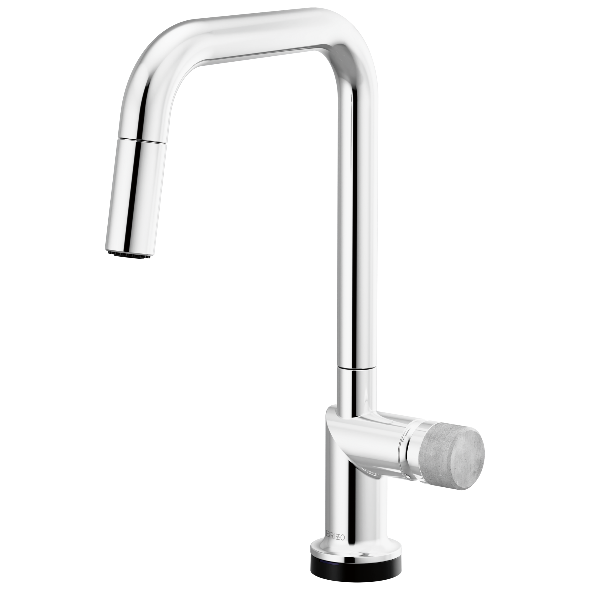 Brizo Odin Mezcladora Extraíble SmartTouch® — Surtidor Cuadrado — Cromo — Perilla de Concreto