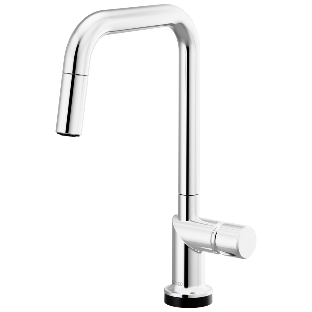 Brizo Odin Mezcladora Extraíble SmartTouch® — Surtidor Cuadrado — Cromo — Perilla Metálica
