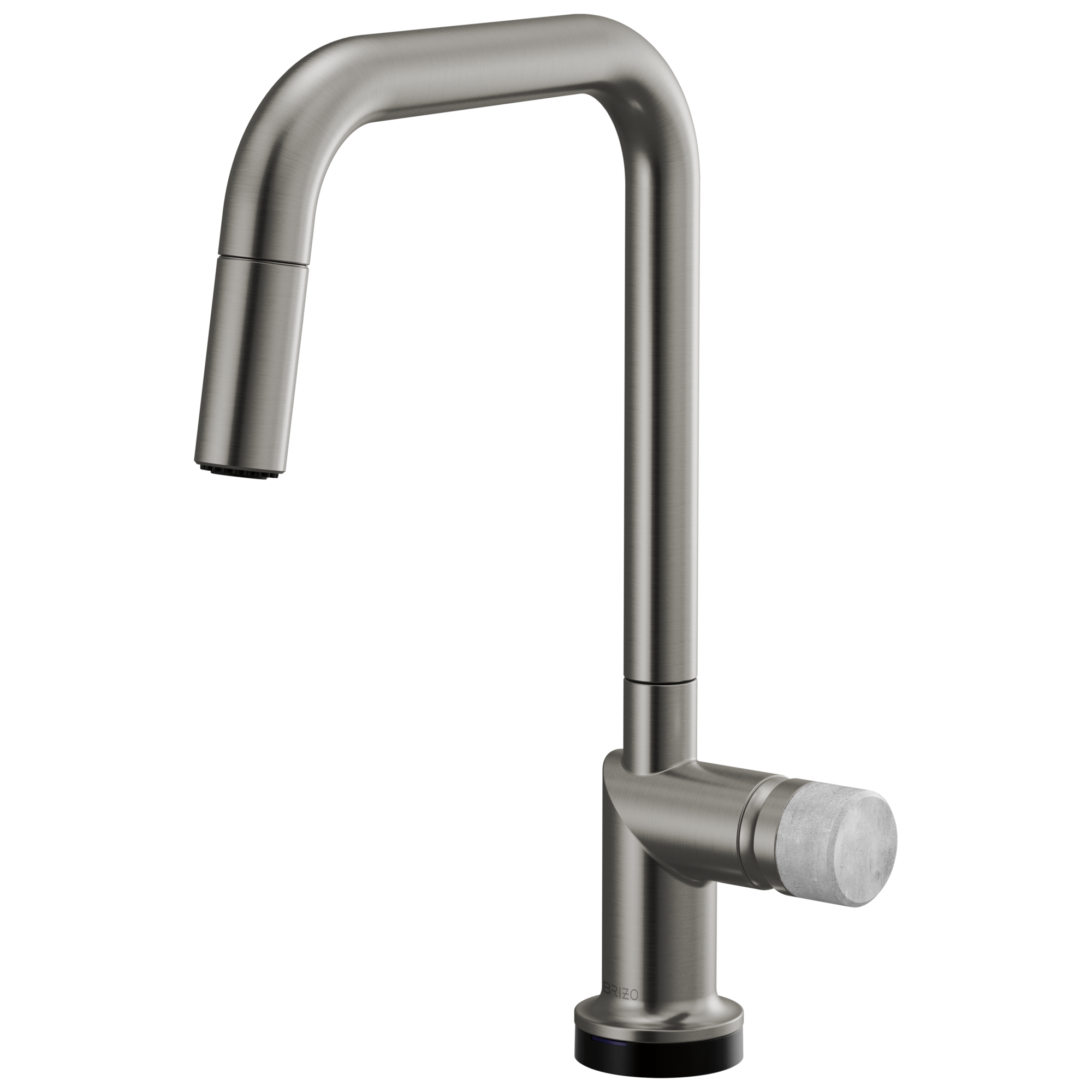 Brizo Odin Mezcladora Extraíble SmartTouch® — Surtidor Cuadrado — Acero Luxe — Perilla de Concreto