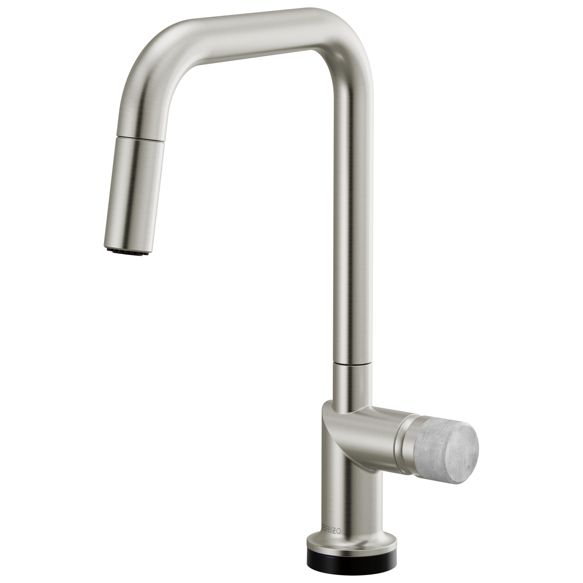 Brizo Odin Mezcladora Extraíble SmartTouch® — Surtidor Cuadrado — Acero Inoxidable — Perilla de Concreto