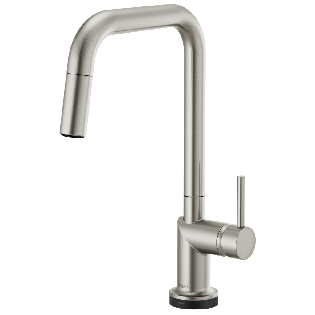 Brizo Odin Mezcladora Extraíble SmartTouch® — Surtidor Cuadrado — Acero Inoxidable — Manija Metálica