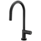 Brizo Odin Mezcladora Extraíble SmartTouch® — Surtidor en Arco — Negro Mate — Perilla Metálica