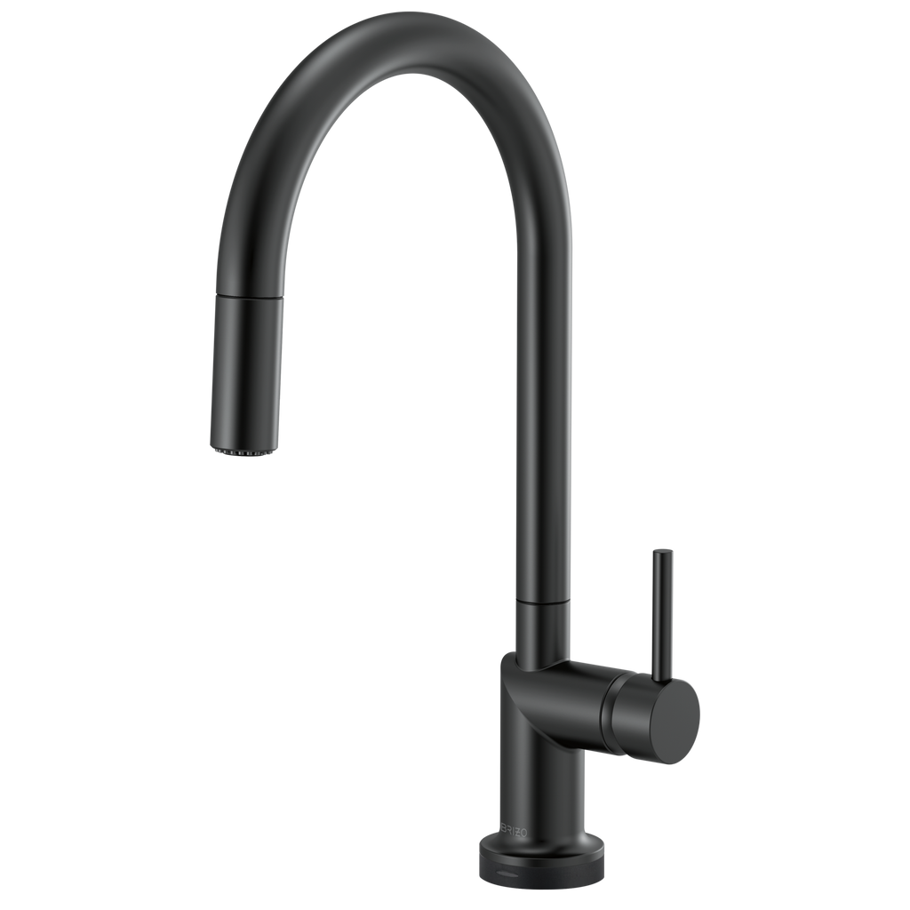 Brizo Odin Mezcladora Extraíble SmartTouch® — Surtidor en Arco — Negro Mate — Manija Metálica