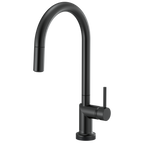 Brizo Odin Mezcladora Extraíble SmartTouch® — Surtidor en Arco — Negro Mate — Manija Metálica