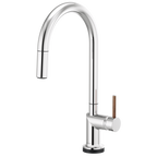 Brizo Odin Mezcladora Extraíble SmartTouch® — Surtidor en Arco — Cromo — Manija de Madera