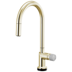 Brizo Odin Mezcladora Extraíble SmartTouch® — Surtidor en Arco — Níquel Pulido — Perilla de Concreto
