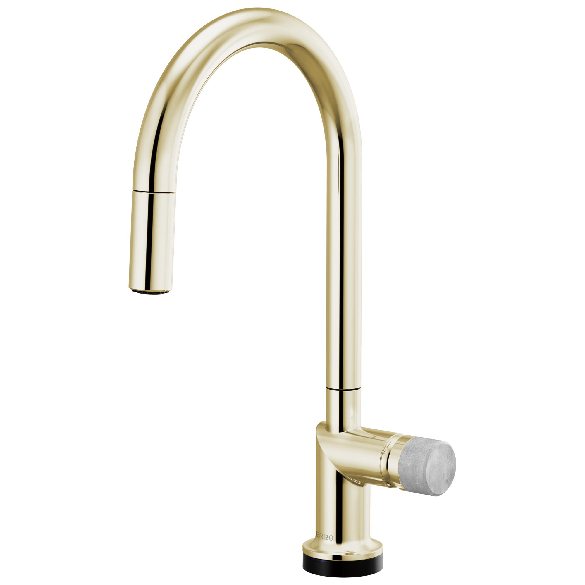 Brizo Odin Mezcladora Extraíble SmartTouch® — Surtidor en Arco — Níquel Pulido — Perilla de Concreto