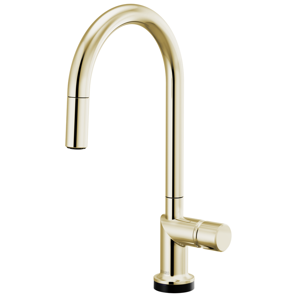 Brizo Odin Mezcladora Extraíble SmartTouch® — Surtidor en Arco — Níquel Pulido — Perilla Metálica