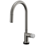 Brizo Odin Mezcladora Extraíble SmartTouch® — Surtidor en Arco — Acero Luxe — Perilla de Concreto