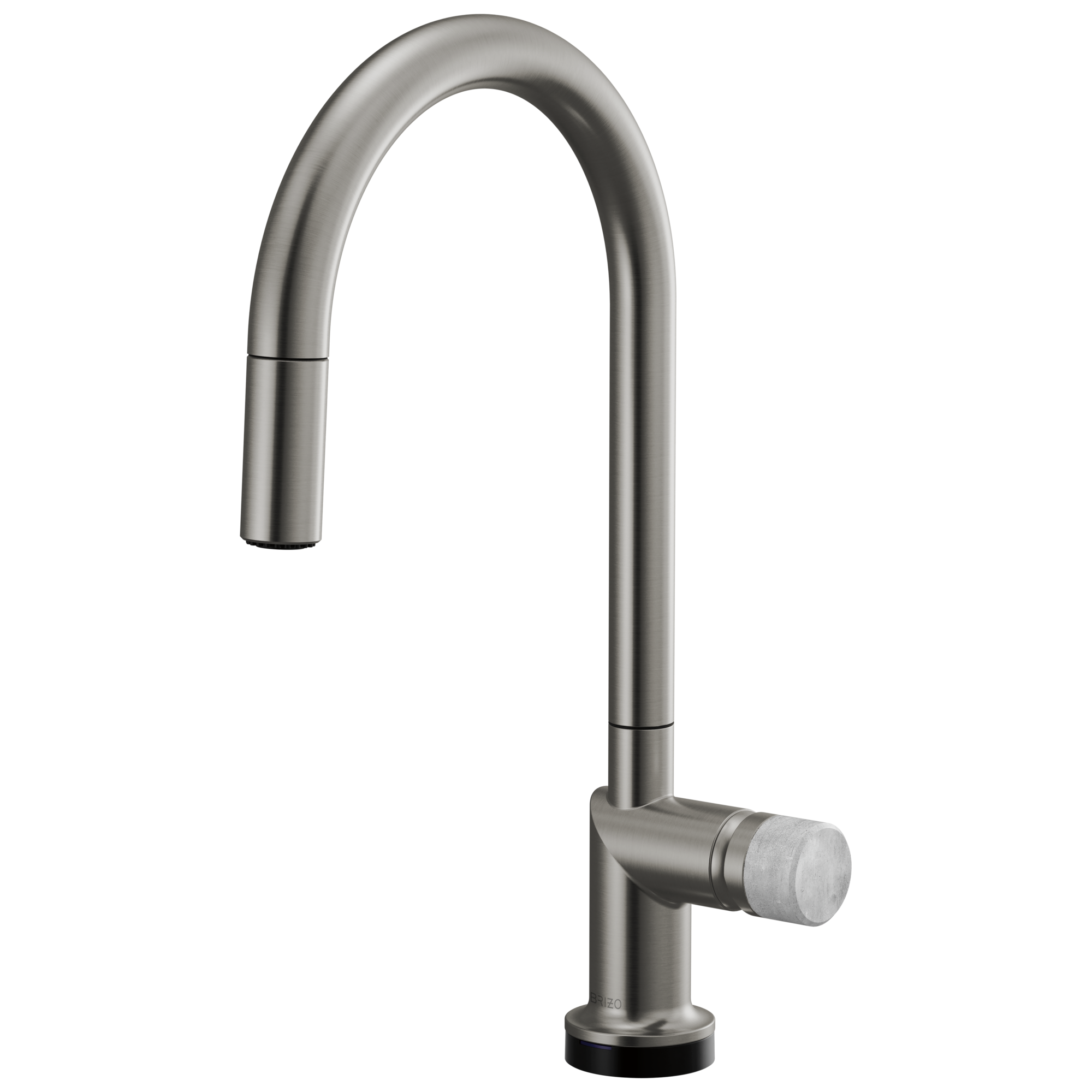 Brizo Odin Mezcladora Extraíble SmartTouch® — Surtidor en Arco — Acero Luxe — Perilla de Concreto