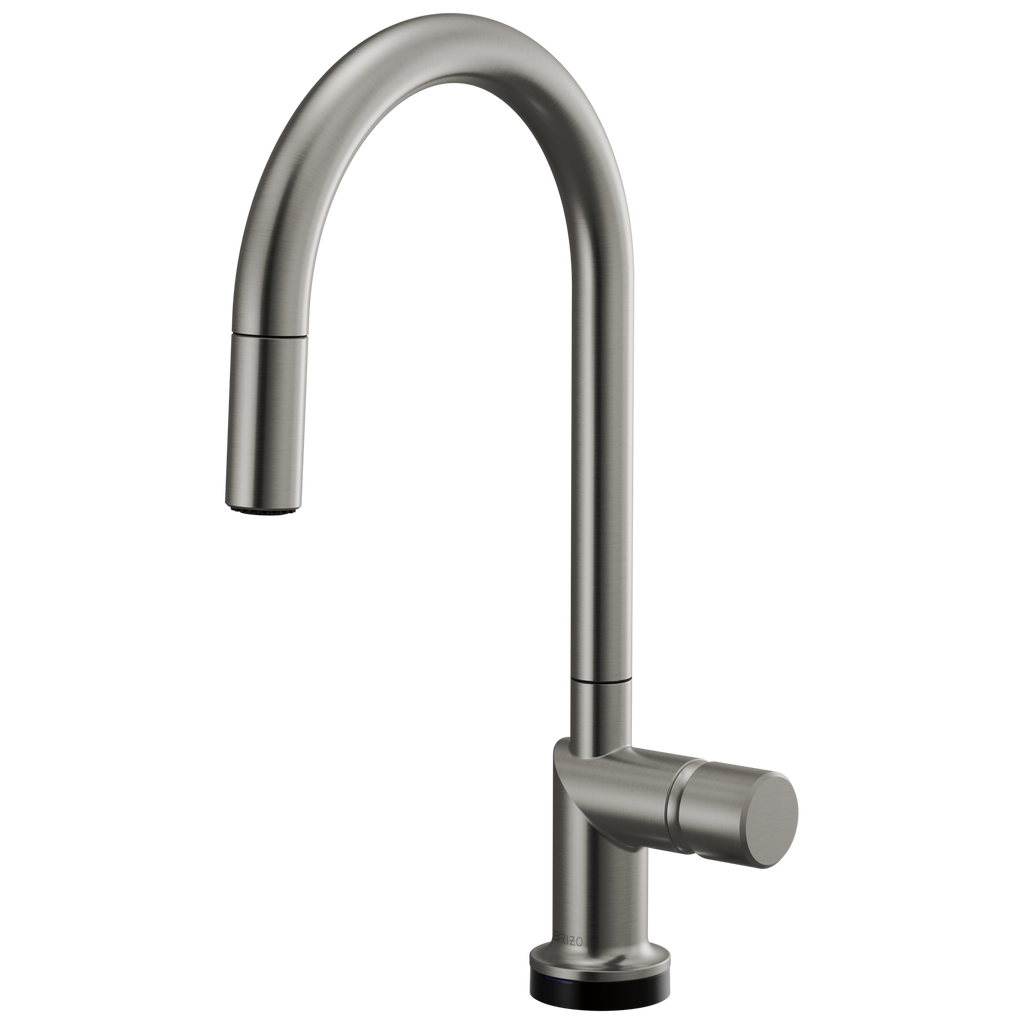 Brizo Odin Mezcladora Extraíble SmartTouch® — Surtidor en Arco — Acero Luxe — Perilla Metálica
