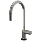 Brizo Odin Mezcladora Extraíble SmartTouch® — Surtidor en Arco — Acero Luxe — Perilla Metálica