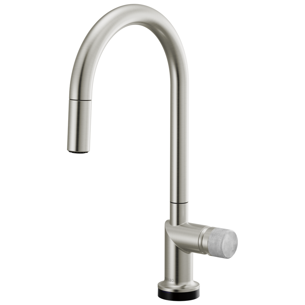 Brizo Odin Mezcladora Extraíble SmartTouch® — Surtidor en Arco — Acero Inoxidable — Perilla de Concreto