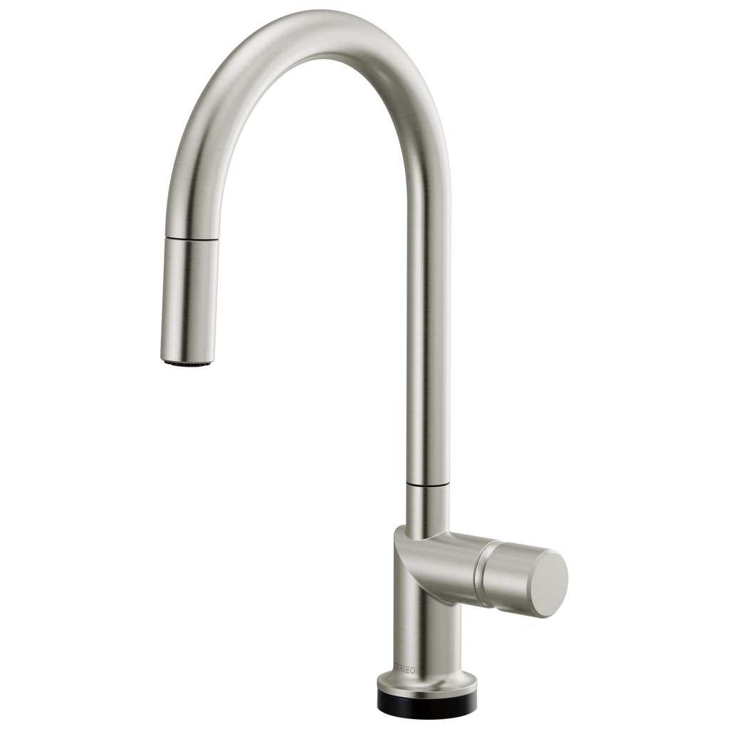 Brizo Odin Mezcladora Extraíble SmartTouch® — Surtidor en Arco — Acero Inoxidable — Perilla Metálica