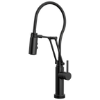 Brizo Odin Mezcladora Articulante SmartTouch® con Manguera Integrada — Negro Mate — Manija Metálica